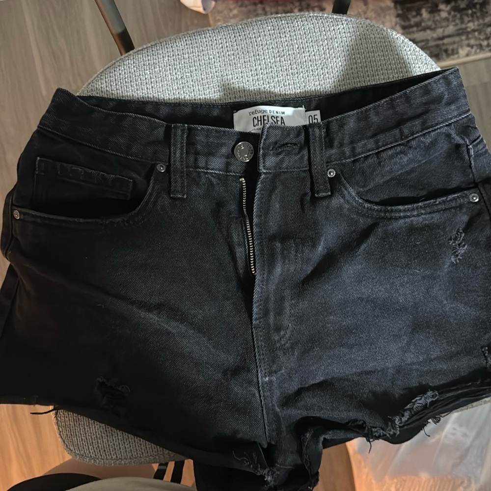 Black Denim Shorts